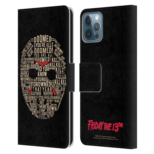 Friday the 13th 1980 Graphics Typography Leather Book Wallet Case Cover For Apple iPhone 12 / iPhone 12 Pro