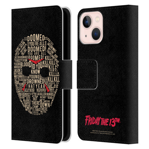 Friday the 13th 1980 Graphics Typography Leather Book Wallet Case Cover For Apple iPhone 13 Mini