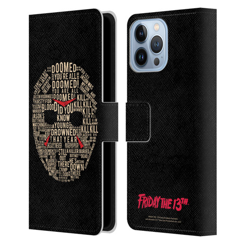 Friday the 13th 1980 Graphics Typography Leather Book Wallet Case Cover For Apple iPhone 13 Pro Max