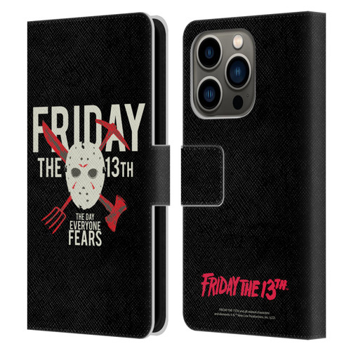 Friday the 13th 1980 Graphics The Day Everyone Fears Leather Book Wallet Case Cover For Apple iPhone 14 Pro