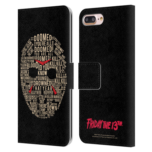 Friday the 13th 1980 Graphics Typography Leather Book Wallet Case Cover For Apple iPhone 7 Plus / iPhone 8 Plus