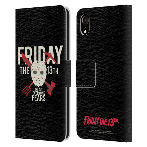 Friday the 13th 1980 Graphics The Day Everyone Fears Leather Book Wallet Case Cover For Apple iPhone XR