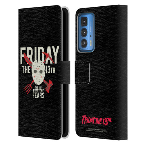 Friday the 13th 1980 Graphics The Day Everyone Fears Leather Book Wallet Case Cover For Motorola Edge 20 Pro