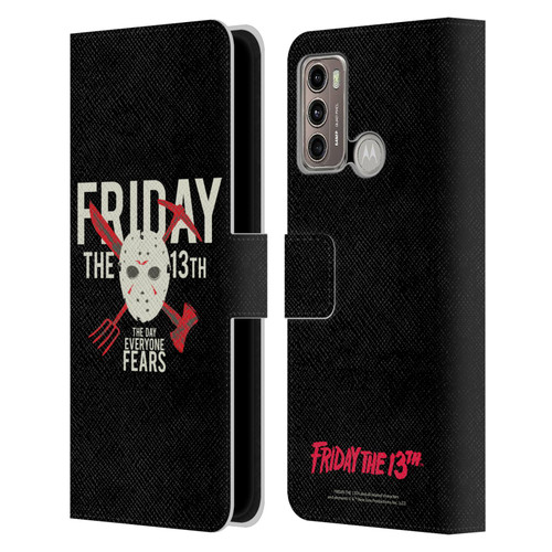 Friday the 13th 1980 Graphics The Day Everyone Fears Leather Book Wallet Case Cover For Motorola Moto G60 / Moto G40 Fusion