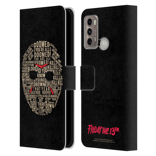 Friday the 13th 1980 Graphics Typography Leather Book Wallet Case Cover For Motorola Moto G60 / Moto G40 Fusion