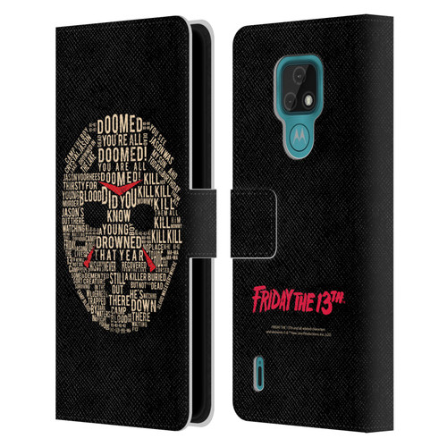 Friday the 13th 1980 Graphics Typography Leather Book Wallet Case Cover For Motorola Moto E7