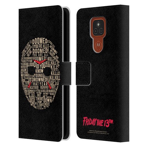 Friday the 13th 1980 Graphics Typography Leather Book Wallet Case Cover For Motorola Moto E7 Plus