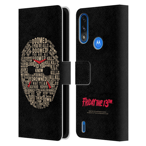 Friday the 13th 1980 Graphics Typography Leather Book Wallet Case Cover For Motorola Moto E7 Power / Moto E7i Power