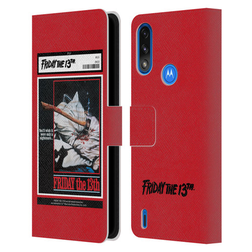 Friday the 13th 1980 Graphics Poster 2 Leather Book Wallet Case Cover For Motorola Moto E7 Power / Moto E7i Power