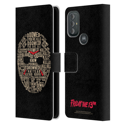 Friday the 13th 1980 Graphics Typography Leather Book Wallet Case Cover For Motorola Moto G10 / Moto G20 / Moto G30