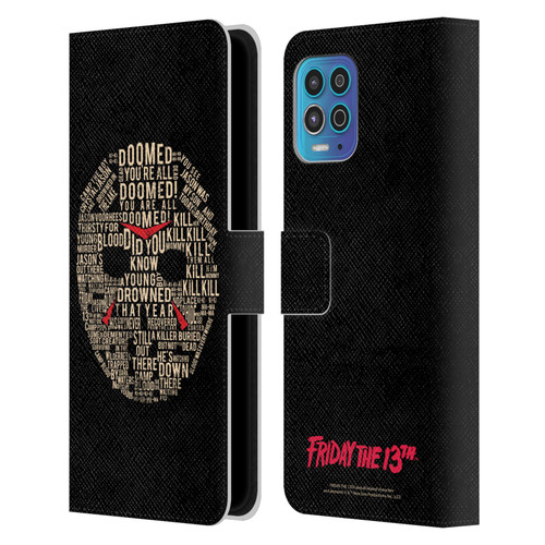 Friday the 13th 1980 Graphics Typography Leather Book Wallet Case Cover For Motorola Moto G100