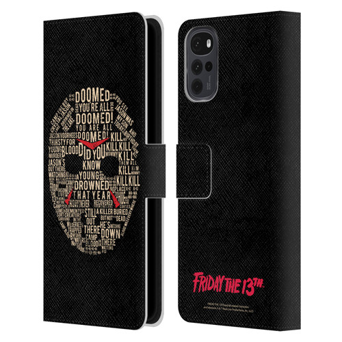 Friday the 13th 1980 Graphics Typography Leather Book Wallet Case Cover For Motorola Moto G22