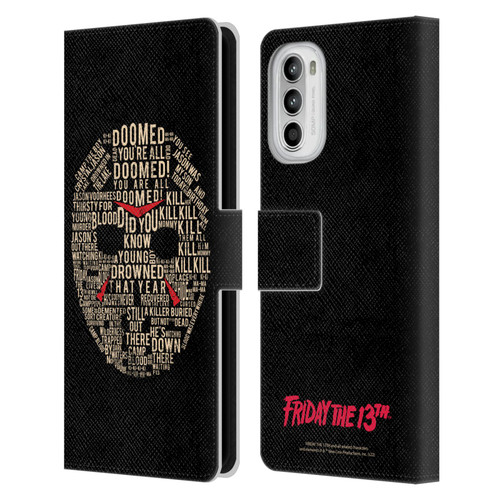 Friday the 13th 1980 Graphics Typography Leather Book Wallet Case Cover For Motorola Moto G52