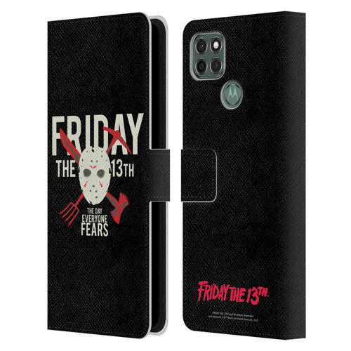 Friday the 13th 1980 Graphics The Day Everyone Fears Leather Book Wallet Case Cover For Motorola Moto G9 Power