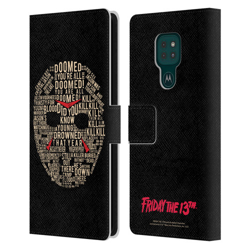 Friday the 13th 1980 Graphics Typography Leather Book Wallet Case Cover For Motorola Moto G9 Play