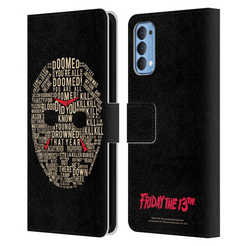 Friday the 13th 1980 Graphics Typography Leather Book Wallet Case Cover For OPPO Reno 4 5G