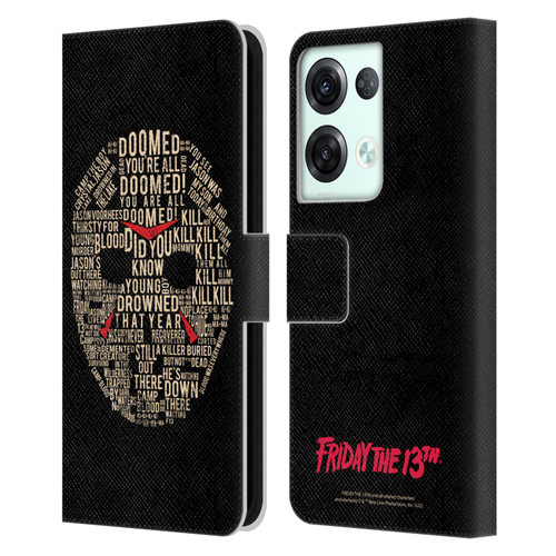 Friday the 13th 1980 Graphics Typography Leather Book Wallet Case Cover For OPPO Reno8 Pro