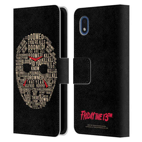Friday the 13th 1980 Graphics Typography Leather Book Wallet Case Cover For Samsung Galaxy A01 Core (2020)