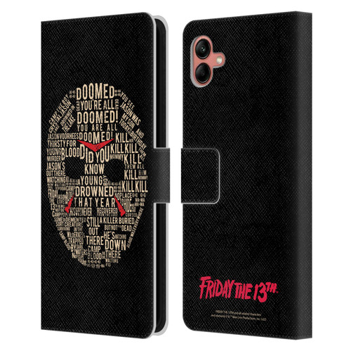 Friday the 13th 1980 Graphics Typography Leather Book Wallet Case Cover For Samsung Galaxy A04 (2022)