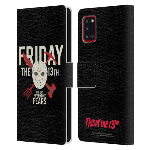 Friday the 13th 1980 Graphics The Day Everyone Fears Leather Book Wallet Case Cover For Samsung Galaxy A31 (2020)