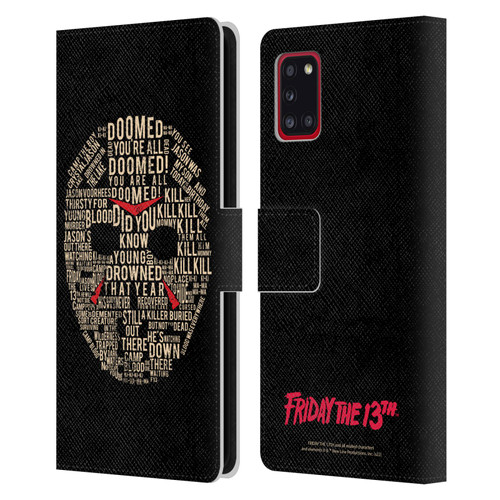 Friday the 13th 1980 Graphics Typography Leather Book Wallet Case Cover For Samsung Galaxy A31 (2020)