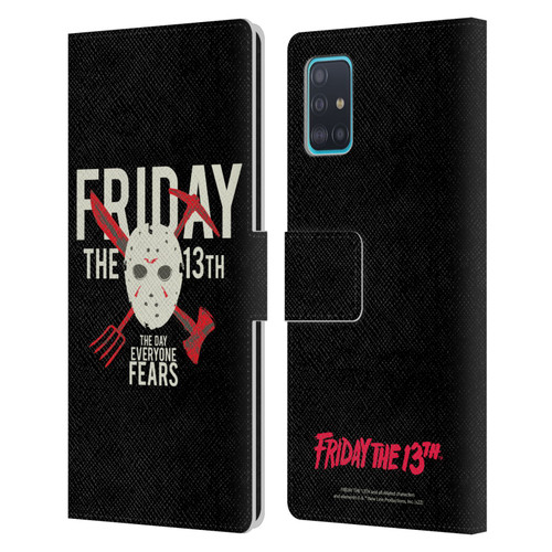 Friday the 13th 1980 Graphics The Day Everyone Fears Leather Book Wallet Case Cover For Samsung Galaxy A51 (2019)