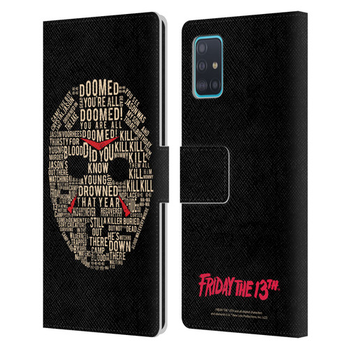 Friday the 13th 1980 Graphics Typography Leather Book Wallet Case Cover For Samsung Galaxy A51 (2019)