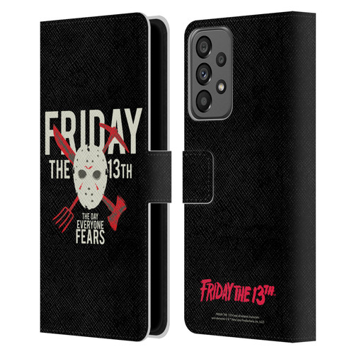 Friday the 13th 1980 Graphics The Day Everyone Fears Leather Book Wallet Case Cover For Samsung Galaxy A73 5G (2022)