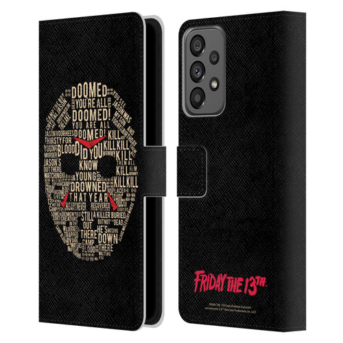 Friday the 13th 1980 Graphics Typography Leather Book Wallet Case Cover For Samsung Galaxy A73 5G (2022)