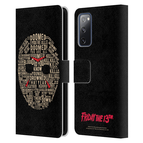 Friday the 13th 1980 Graphics Typography Leather Book Wallet Case Cover For Samsung Galaxy S20 FE / 5G