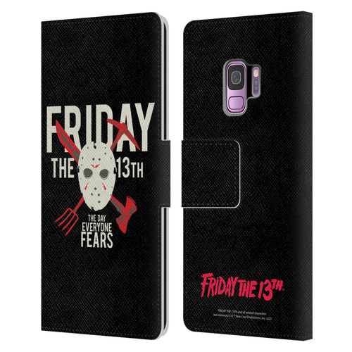 Friday the 13th 1980 Graphics The Day Everyone Fears Leather Book Wallet Case Cover For Samsung Galaxy S9