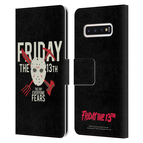 Friday the 13th 1980 Graphics The Day Everyone Fears Leather Book Wallet Case Cover For Samsung Galaxy S10