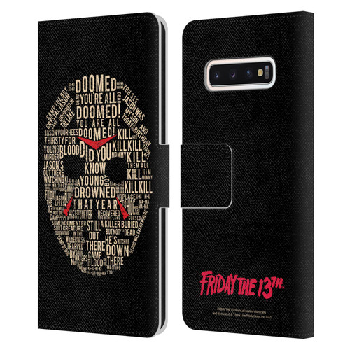 Friday the 13th 1980 Graphics Typography Leather Book Wallet Case Cover For Samsung Galaxy S10
