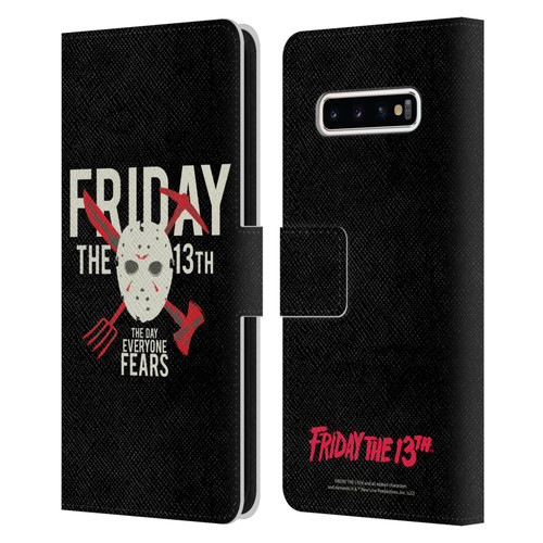 Friday the 13th 1980 Graphics The Day Everyone Fears Leather Book Wallet Case Cover For Samsung Galaxy S10+ / S10 Plus