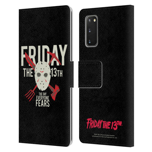 Friday the 13th 1980 Graphics The Day Everyone Fears Leather Book Wallet Case Cover For Samsung Galaxy S20 / S20 5G