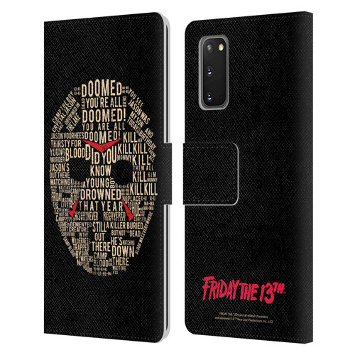 Friday the 13th 1980 Graphics Typography Leather Book Wallet Case Cover For Samsung Galaxy S20 / S20 5G