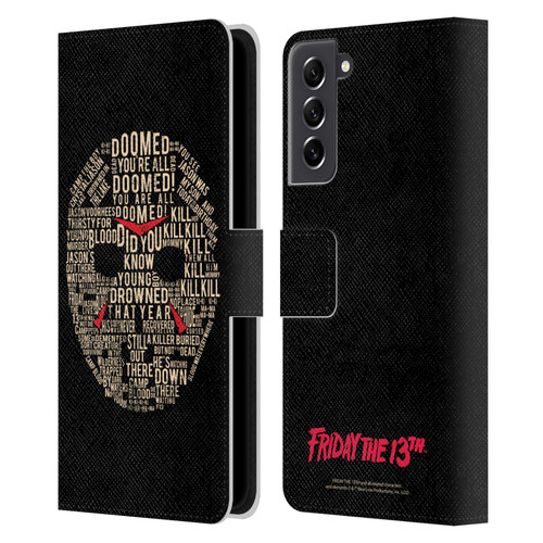 Friday the 13th 1980 Graphics Typography Leather Book Wallet Case Cover For Samsung Galaxy S21 FE 5G