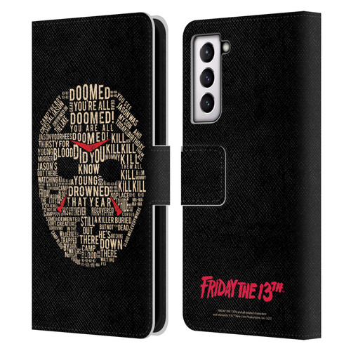 Friday the 13th 1980 Graphics Typography Leather Book Wallet Case Cover For Samsung Galaxy S21 5G