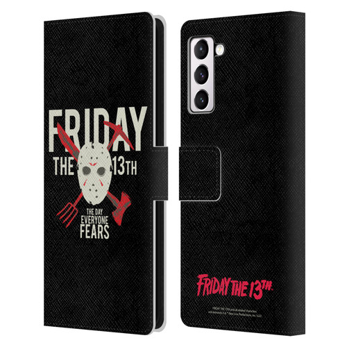Friday the 13th 1980 Graphics The Day Everyone Fears Leather Book Wallet Case Cover For Samsung Galaxy S21+ 5G