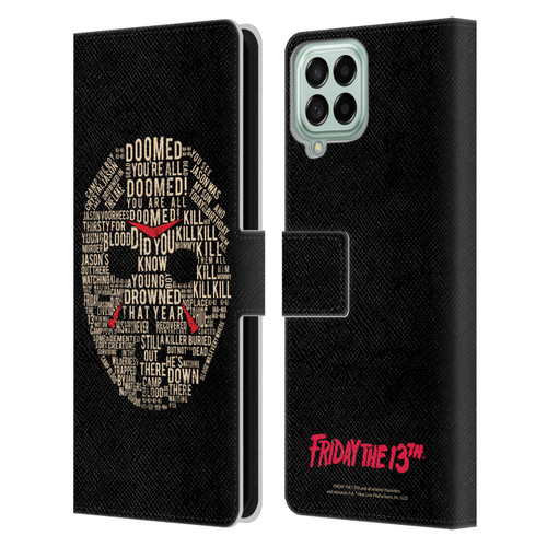 Friday the 13th 1980 Graphics Typography Leather Book Wallet Case Cover For Samsung Galaxy M33 (2022)