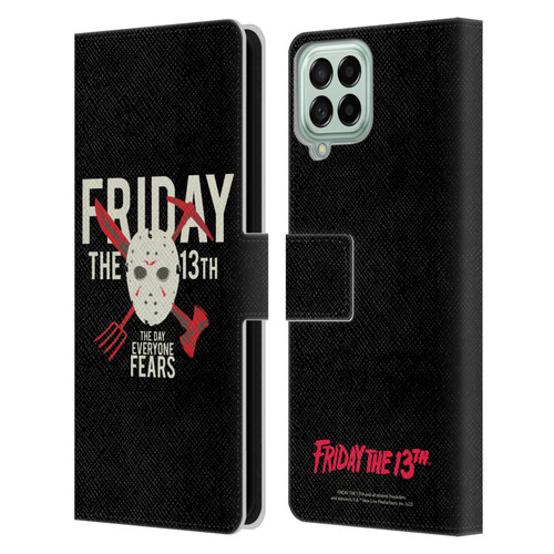 Friday the 13th 1980 Graphics The Day Everyone Fears Leather Book Wallet Case Cover For Samsung Galaxy M33 (2022)
