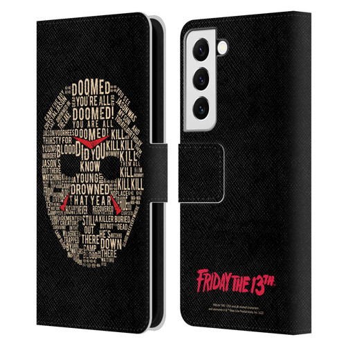 Friday the 13th 1980 Graphics Typography Leather Book Wallet Case Cover For Samsung Galaxy S22 5G
