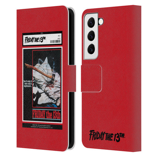 Friday the 13th 1980 Graphics Poster 2 Leather Book Wallet Case Cover For Samsung Galaxy S22 5G