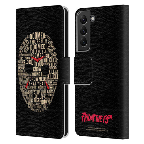 Friday the 13th 1980 Graphics Typography Leather Book Wallet Case Cover For Samsung Galaxy S22+ 5G
