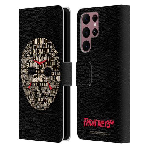 Friday the 13th 1980 Graphics Typography Leather Book Wallet Case Cover For Samsung Galaxy S22 Ultra 5G