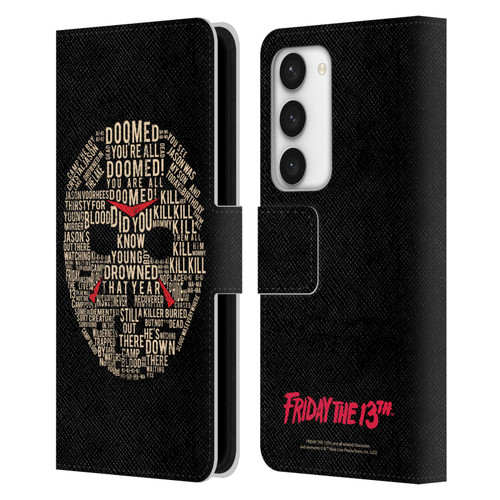Friday the 13th 1980 Graphics Typography Leather Book Wallet Case Cover For Samsung Galaxy S23 5G