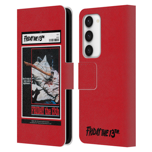 Friday the 13th 1980 Graphics Poster 2 Leather Book Wallet Case Cover For Samsung Galaxy S23 5G