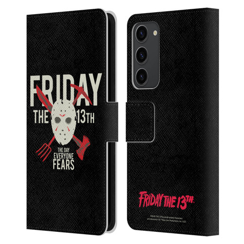 Friday the 13th 1980 Graphics The Day Everyone Fears Leather Book Wallet Case Cover For Samsung Galaxy S23+ 5G