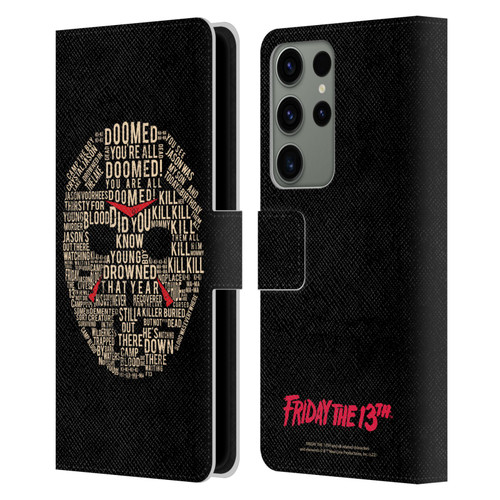Friday the 13th 1980 Graphics Typography Leather Book Wallet Case Cover For Samsung Galaxy S23 Ultra 5G
