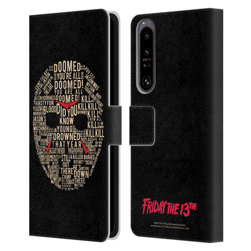 Friday the 13th 1980 Graphics Typography Leather Book Wallet Case Cover For Sony Xperia 1 IV
